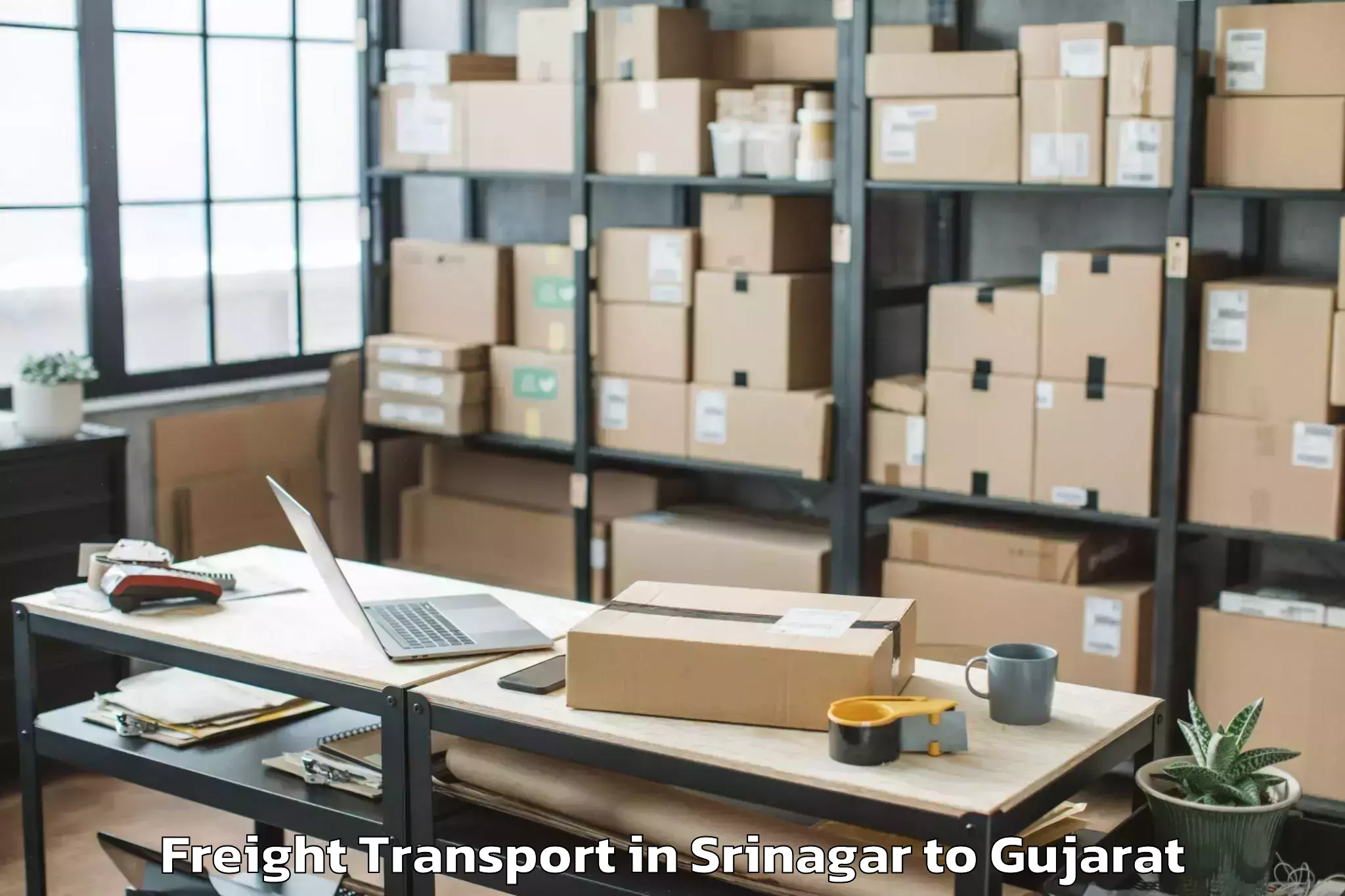 Book Srinagar to Hansot Freight Transport Online